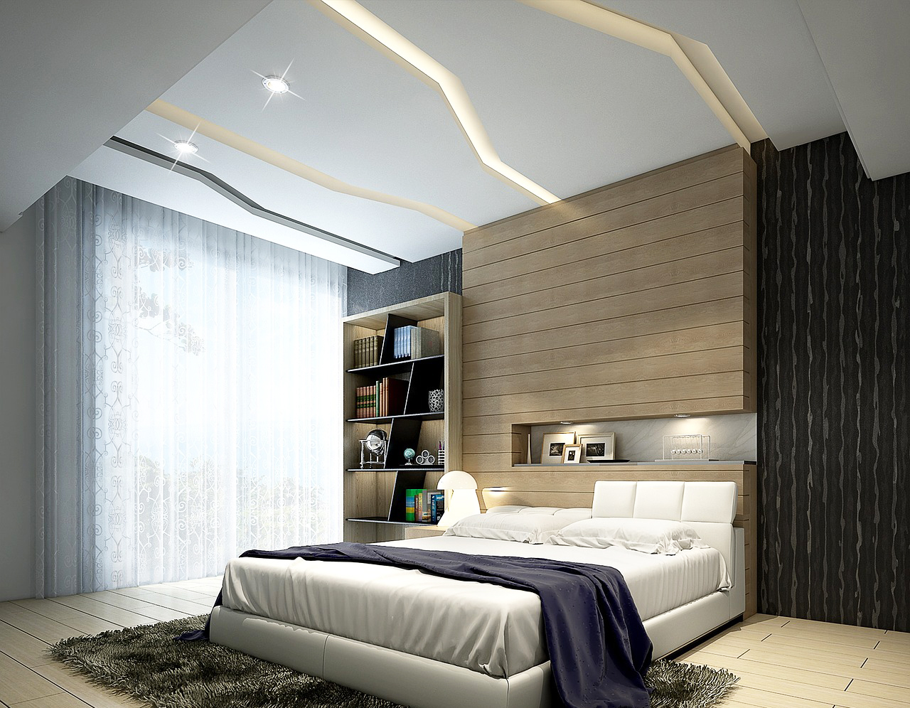 Simple Bedroom Roof Design with Simple Decor
