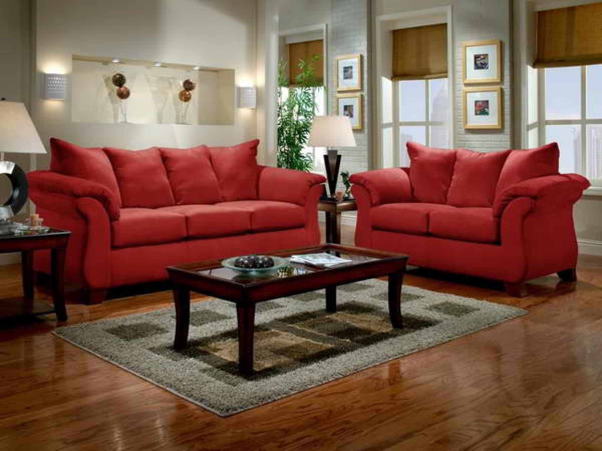 red wals living room ideas