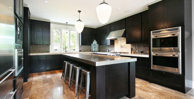 Black Kitchen Island Cabinets black kitchen cabinets ideas with large kitchen island with granite countertops in best modern diy shaker black kitchen cabinets