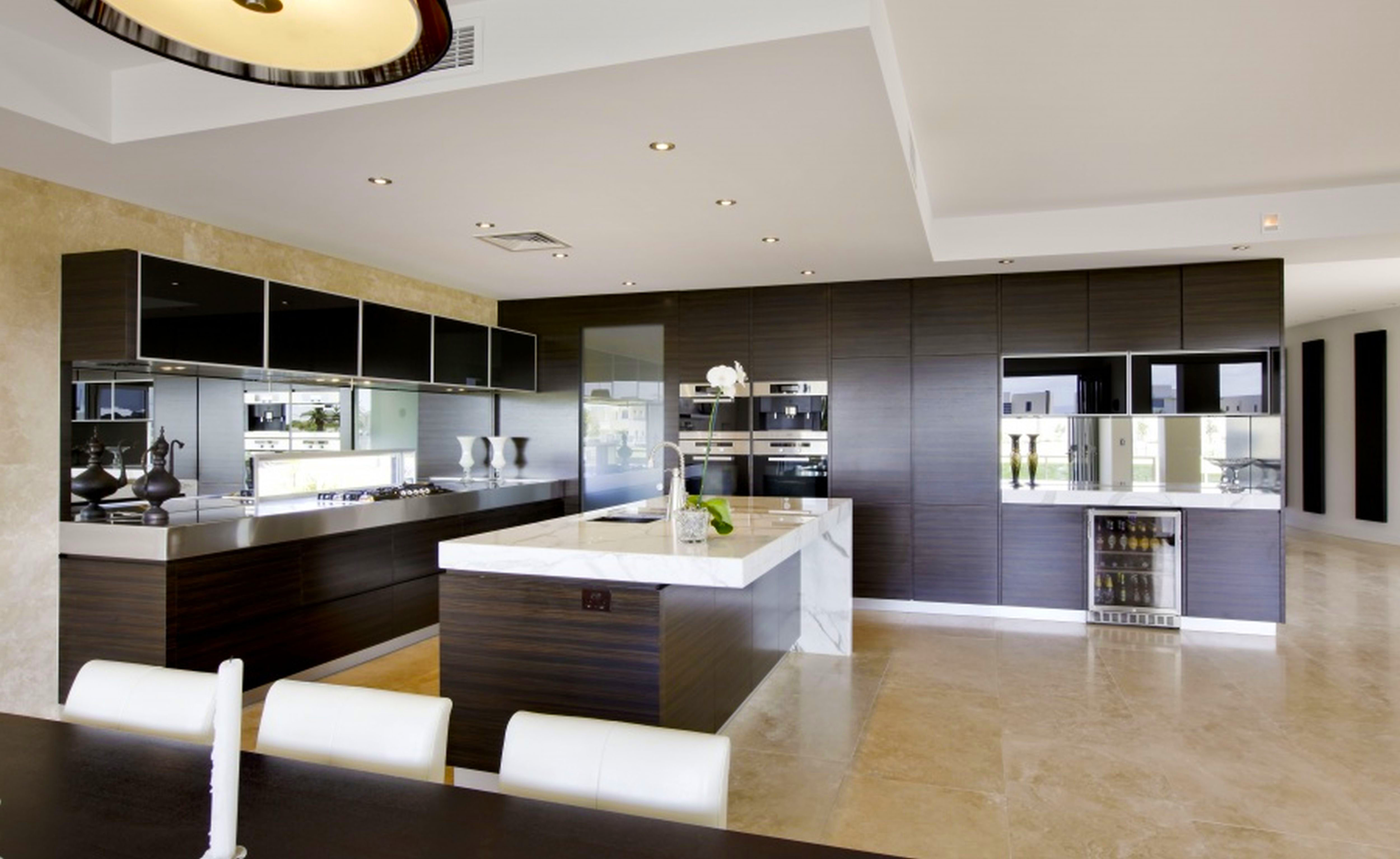 contemporary black kitchen design idea