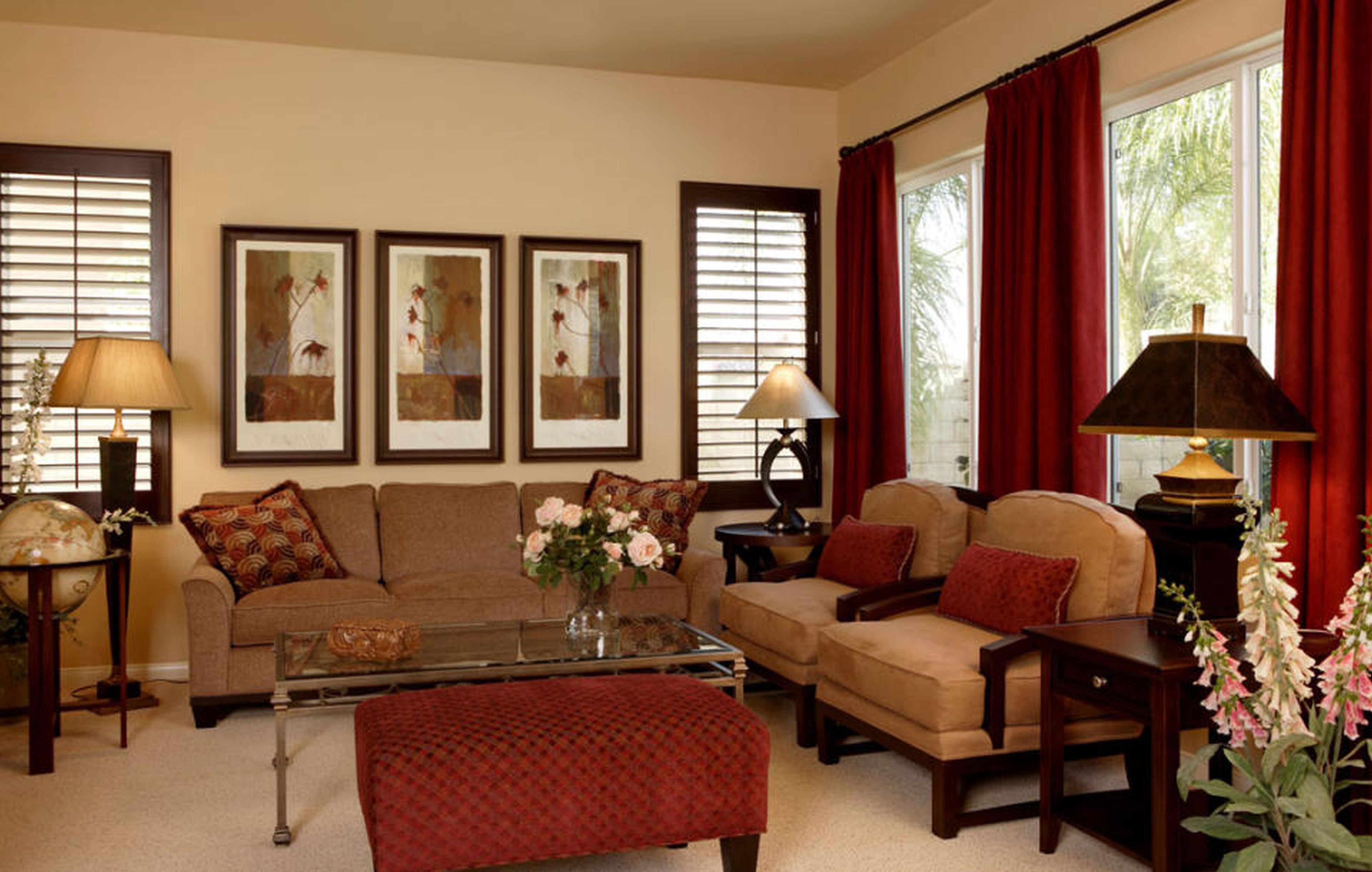 brown and red living room decor ideas