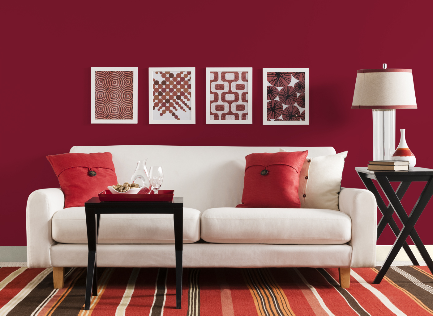 living room ideas red swirl rug