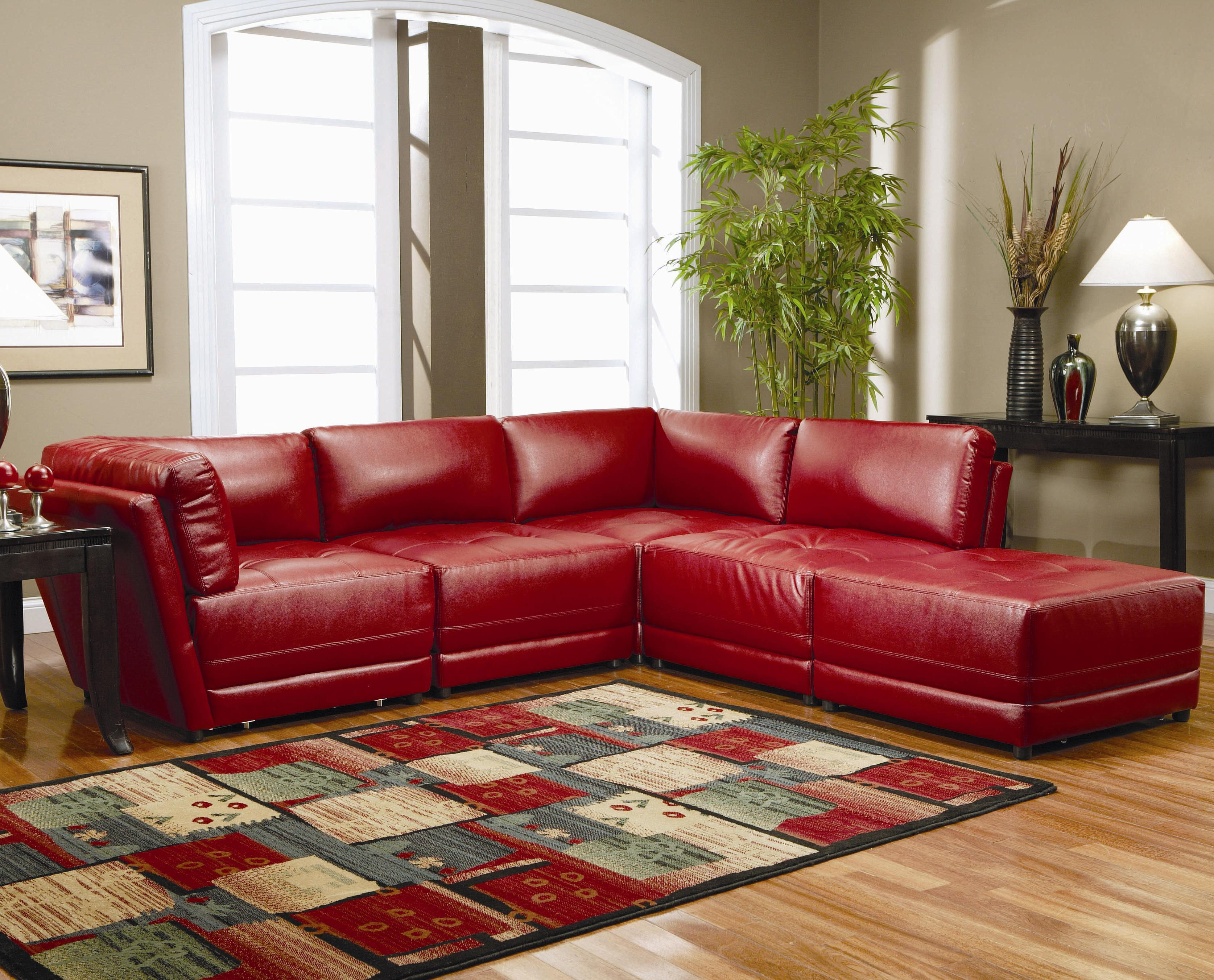 small living room with leather sofa