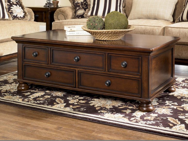 Dark Wood Coffee Table Set Furnitures