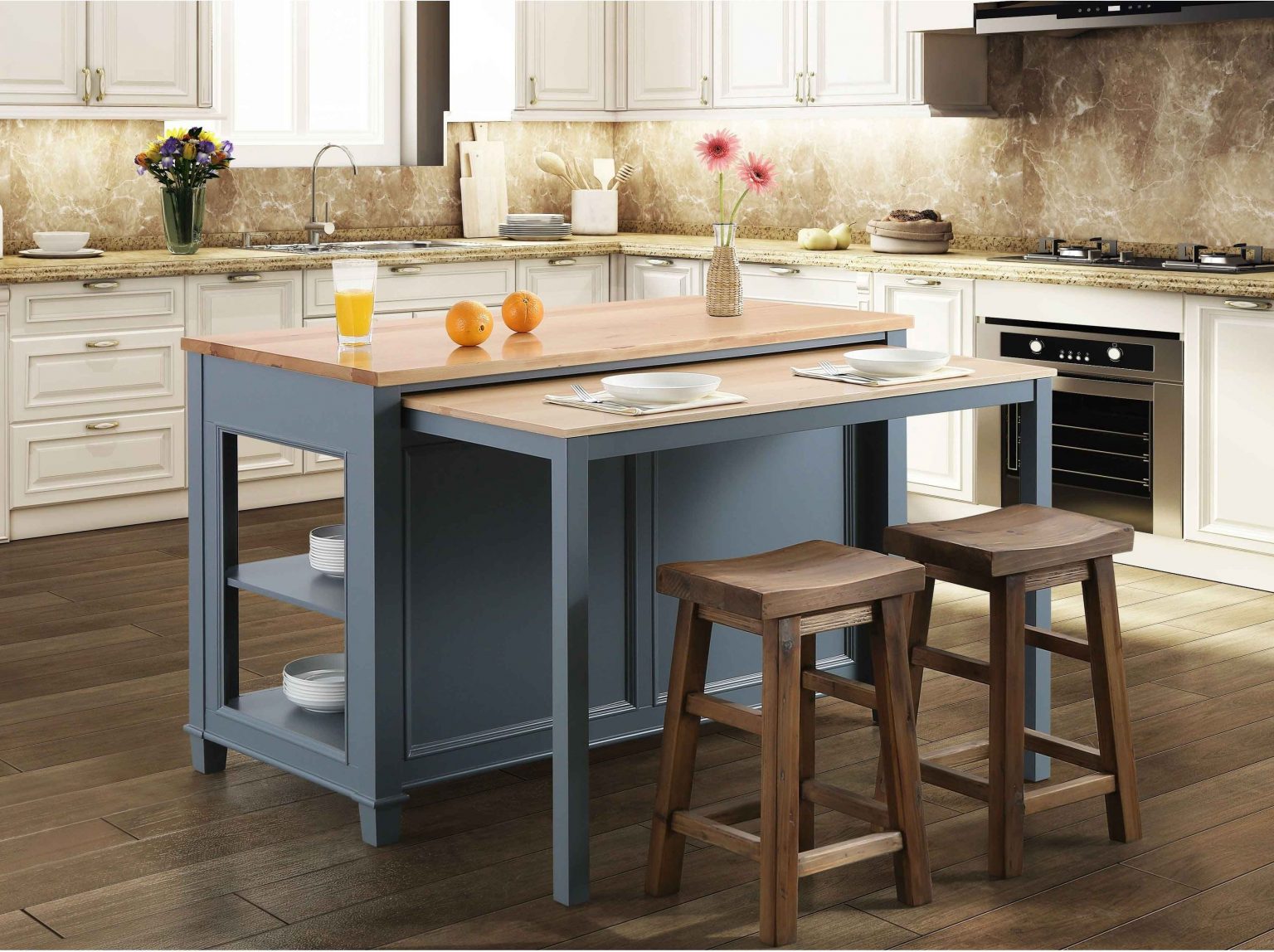 kitchen island slide out table